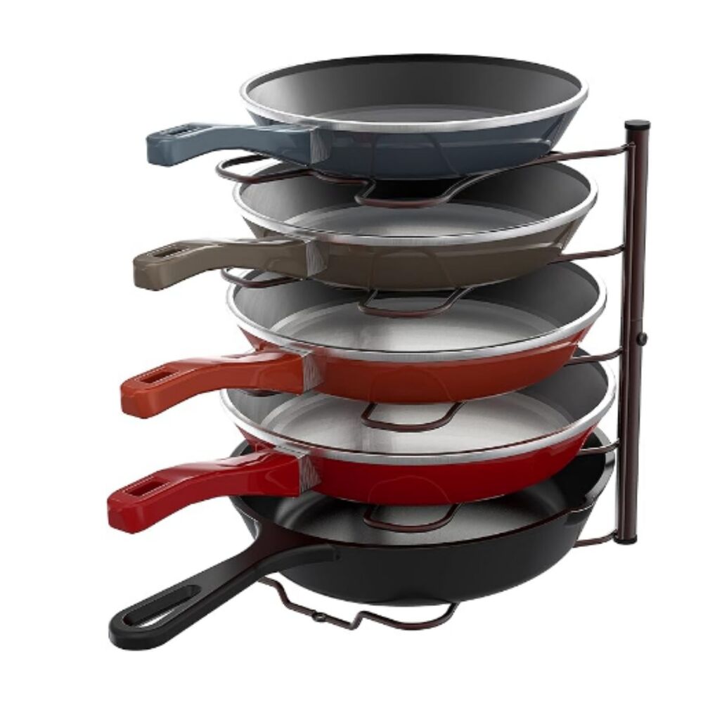 Simple Houseware Cabinet Pantry Pot and Pan Organizer Holder Rack, Bronze